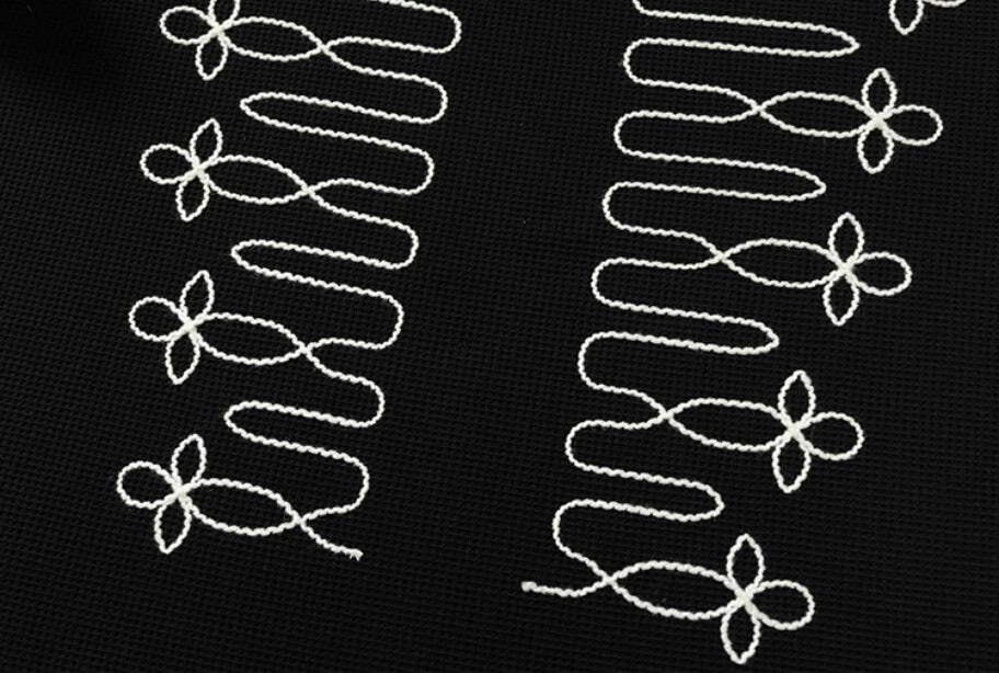 YADcrew Braid Embroidered Waffle Polo Shirt