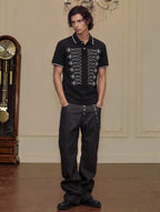 YADcrew Braid Embroidered Waffle Polo Shirt