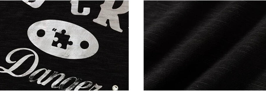 YADcrew Silver Logo Print All Over Rhinestone Tee