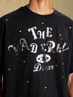 YADcrew Silver Logo Print All Over Rhinestone Tee