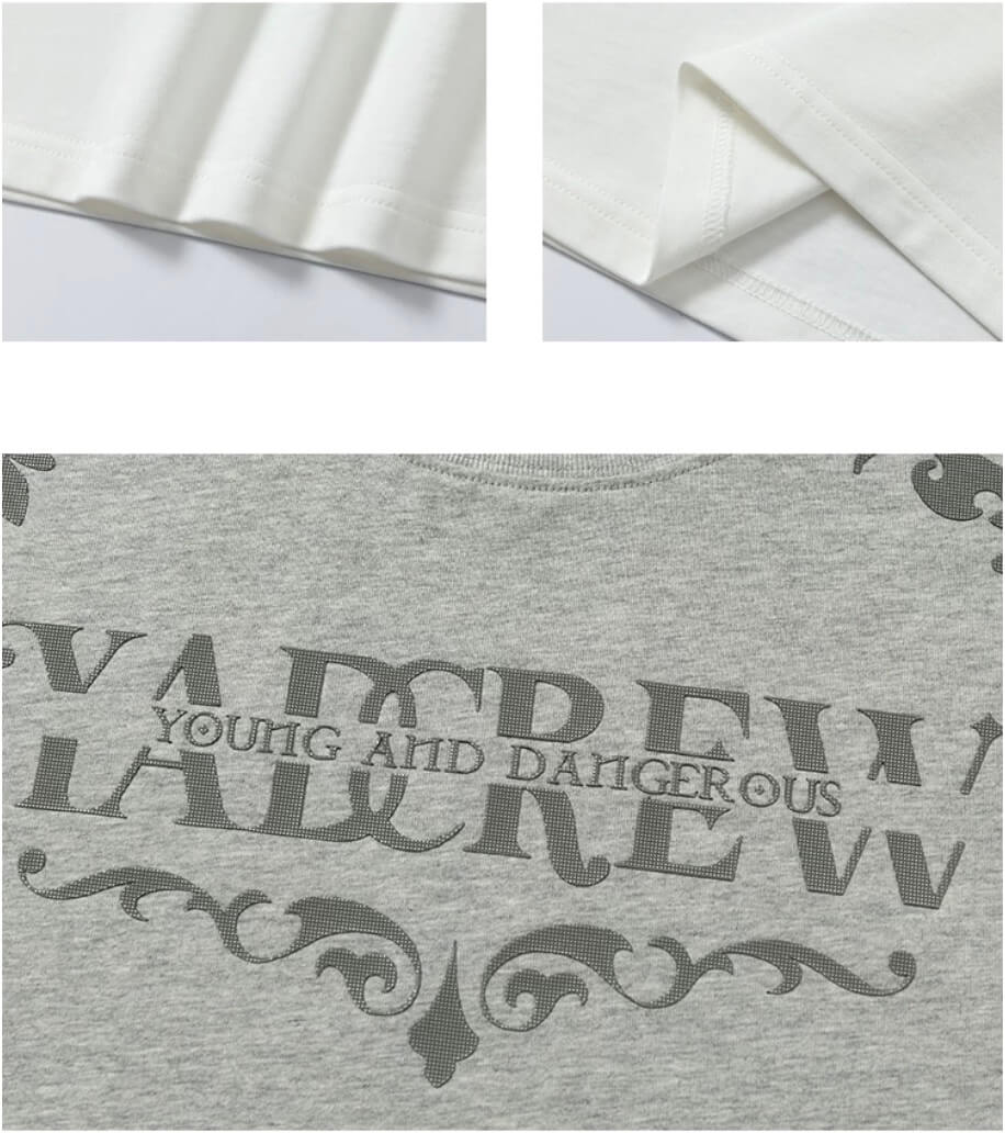 YADcrew Baroque Raised Logo Print Tee