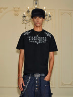 YADcrew Baroque Raised Logo Print Tee