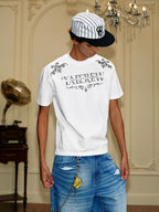 YADcrew Baroque Raised Logo Print Tee