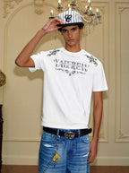 YADcrew Baroque Raised Logo Print Tee