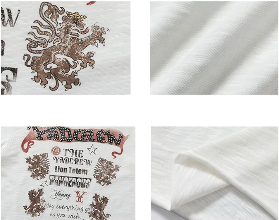 YADcrew Vintage Lion DTG Print Rhinestone Tee