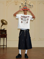 YADcrew Vintage Lion DTG Print Rhinestone Tee