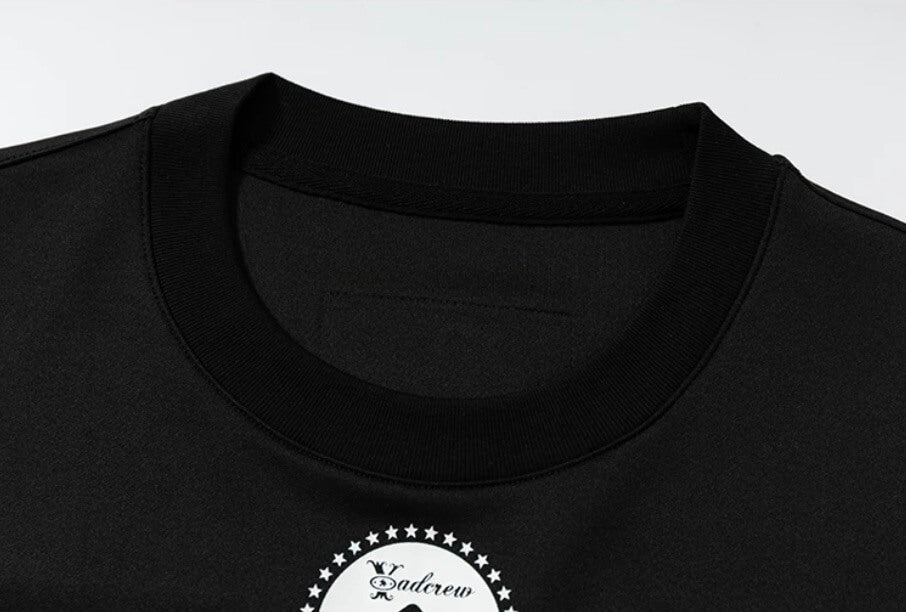 YADcrew Rhinestone Digital Checkered Numbering Mesh Tee