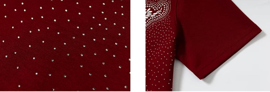 YADcrew Rhinestone Studded Rope Logo Embroidered Tee