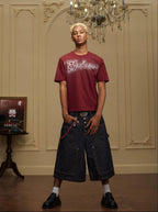YADcrew Rhinestone Studded Rope Logo Embroidered Tee