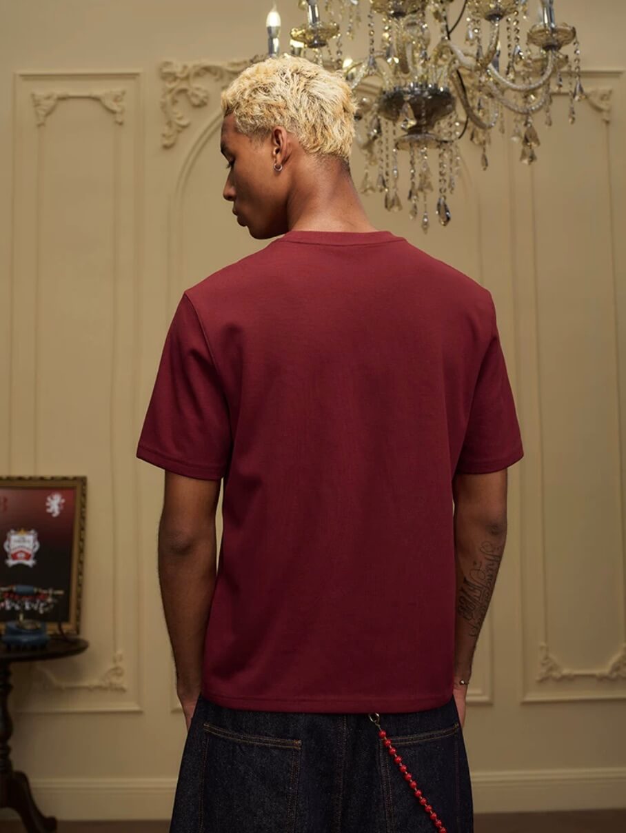 YADcrew Rhinestone Studded Rope Logo Embroidered Tee