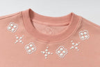 YADcrew Clover Pearl Neckline Tee