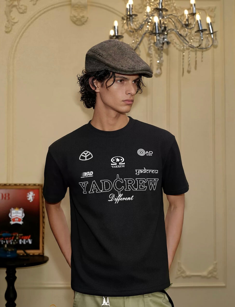 YADcrew Multi Logo Print Tee