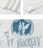 YADcrew Angel Print Star Studded Pearl Embellished Tee