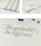 YADcrew Shoulder Rose Button Tee