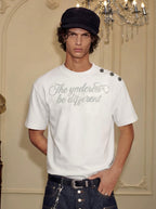 YADcrew Shoulder Rose Button Tee
