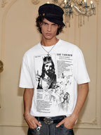 YADcrew Jesus Print Black Stone Studded Tee