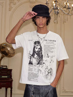 YADcrew Jesus Print Black Stone Studded Tee