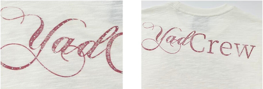 YADcrew Berry Bone Sweetheart Print Pearl and Rhinestone Tee