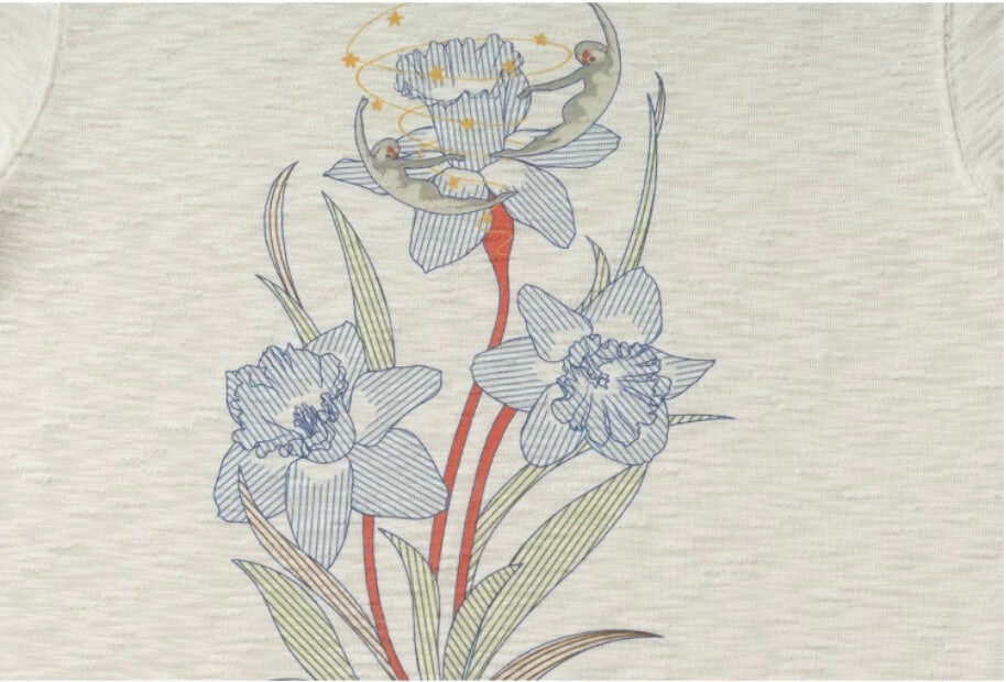 YADcrew Flower and Fairy Print Tee