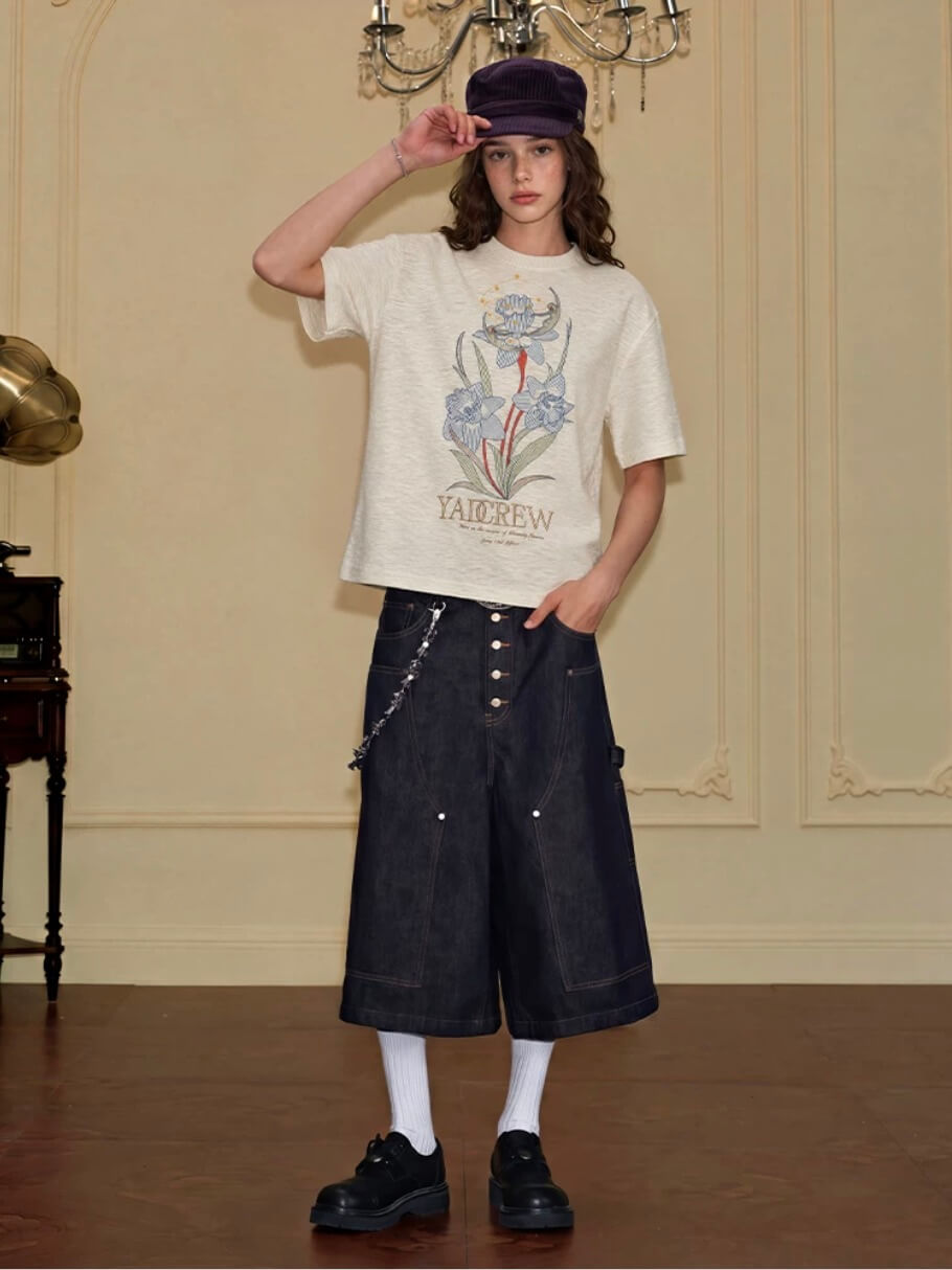 YADcrew Flower and Fairy Print Tee