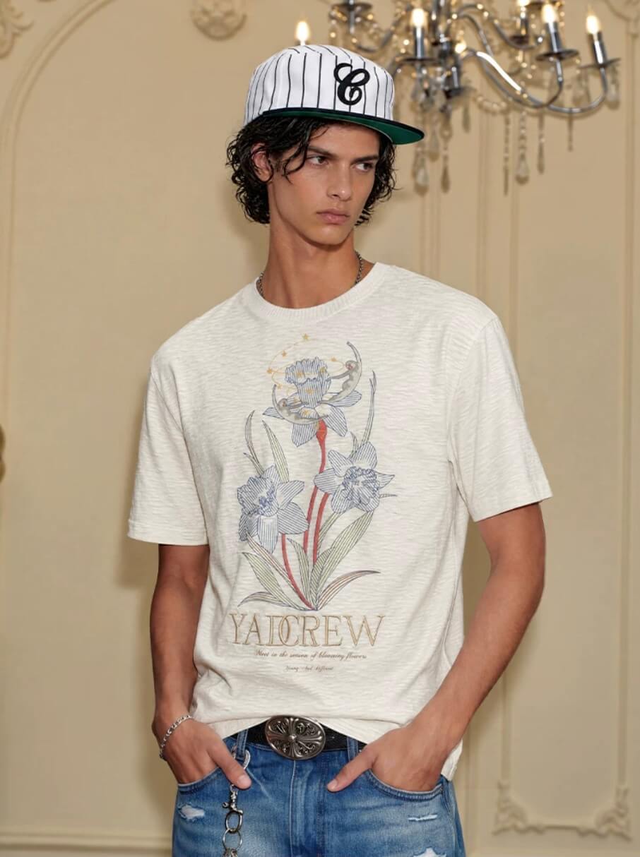 YADcrew Flower and Fairy Print Tee