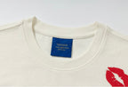 YADcrew Leopard Heart Patch Kiss Mark Tee