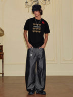 YADcrew Leopard Heart Patch Kiss Mark Tee