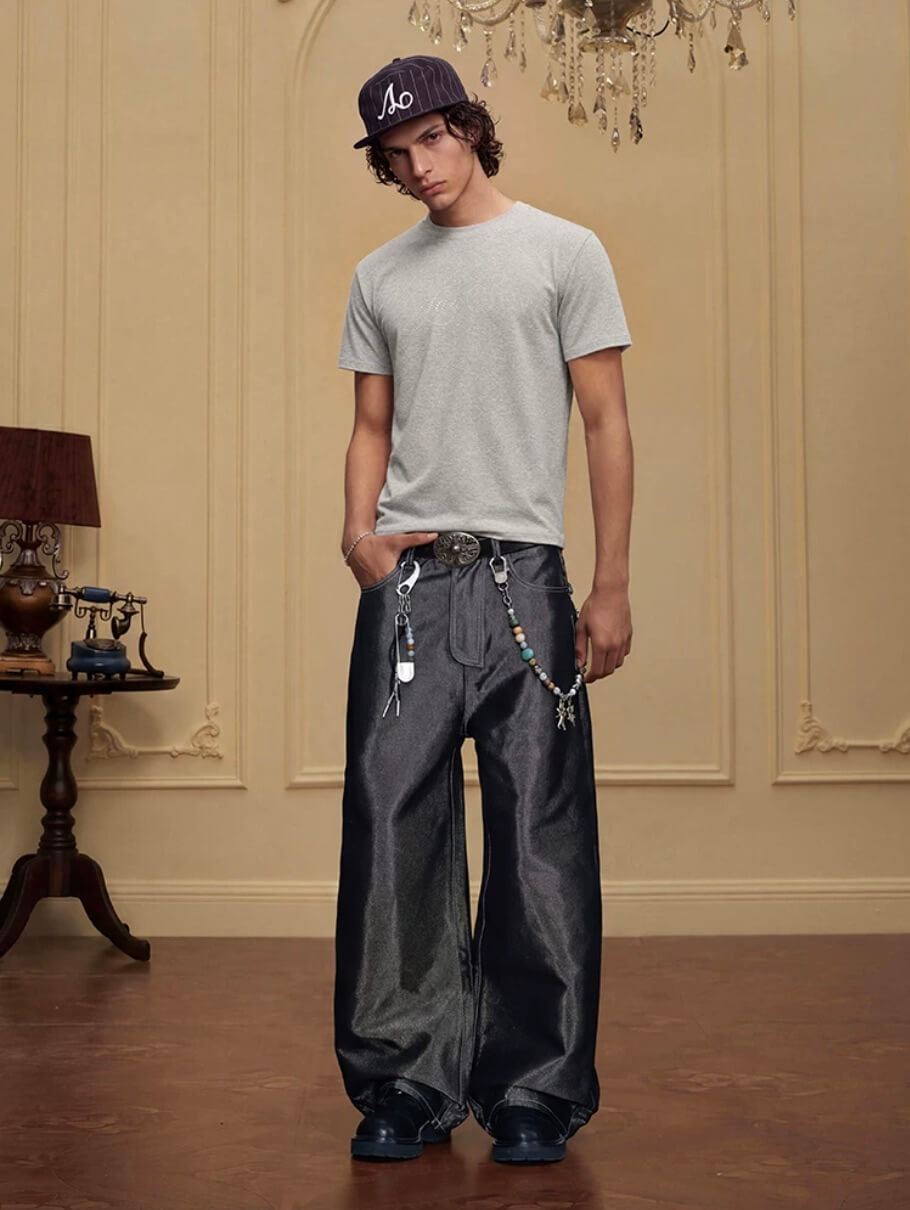 YADcrew Rhinestone Logo Slim Fit Tee