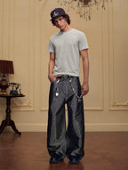 YADcrew Rhinestone Logo Slim Fit Tee