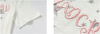 YADcrew Star Print 3D Logo Embroidered Tee