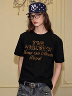 YADcrew Fuzzy Leopard Logo Patch Tee