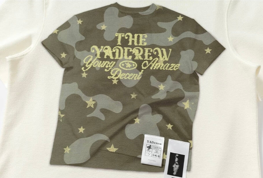 YADcrew Digital Print Camouflage Star Tee