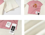 YADcrew Digital Print Cute Bear Rhinestone Tee