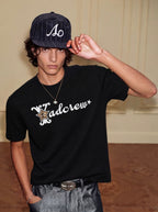YADcrew Leopard Star 3D Logo Embroidered Tee