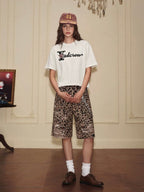 YADcrew Leopard Star 3D Logo Embroidered Tee