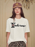 YADcrew Leopard Star 3D Logo Embroidered Tee