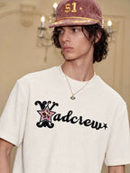 YADcrew Leopard Star 3D Logo Embroidered Tee