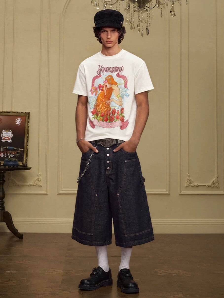 YADcrew Love Bird Print Rhinestone Tee