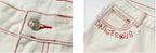 YADcrew Heart Shaped Pocket Slight Flare White Jeans