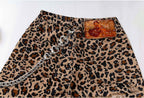 YADcrew Leopard Digital Print All Over Rhinestone Baggy Shorts