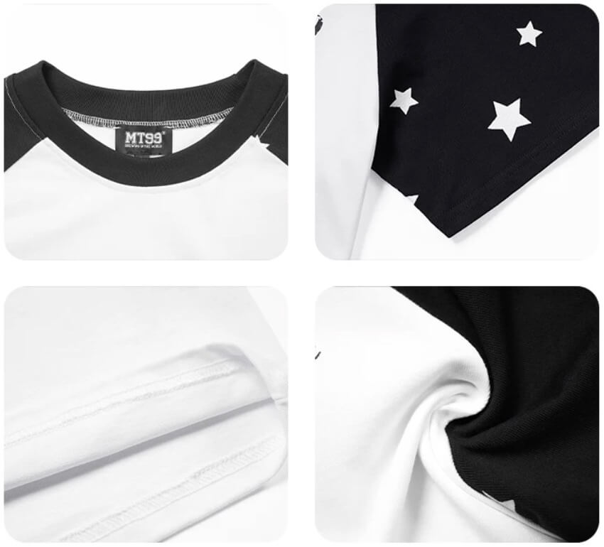 F3F Select Star Print Raglan Color Block Tee