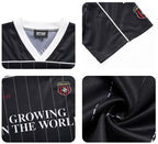 F3F Select Stitch Stripe Mesh V Neck Short Sleeve Soccer Jersey