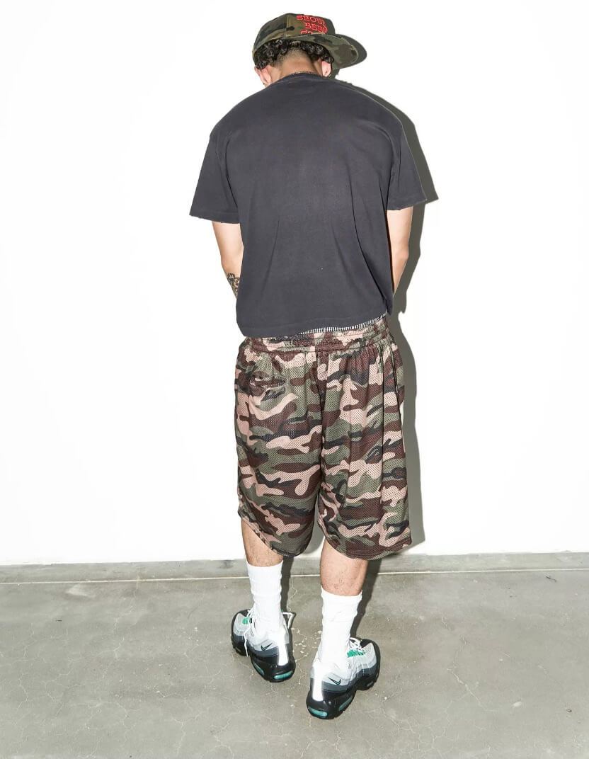 LIBERAFIT Skeleton Patch Embroidered Mesh Shorts