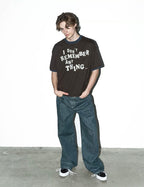 LIBERAFIT Vintage Slogan Print Short Sleeve Ringer Tee