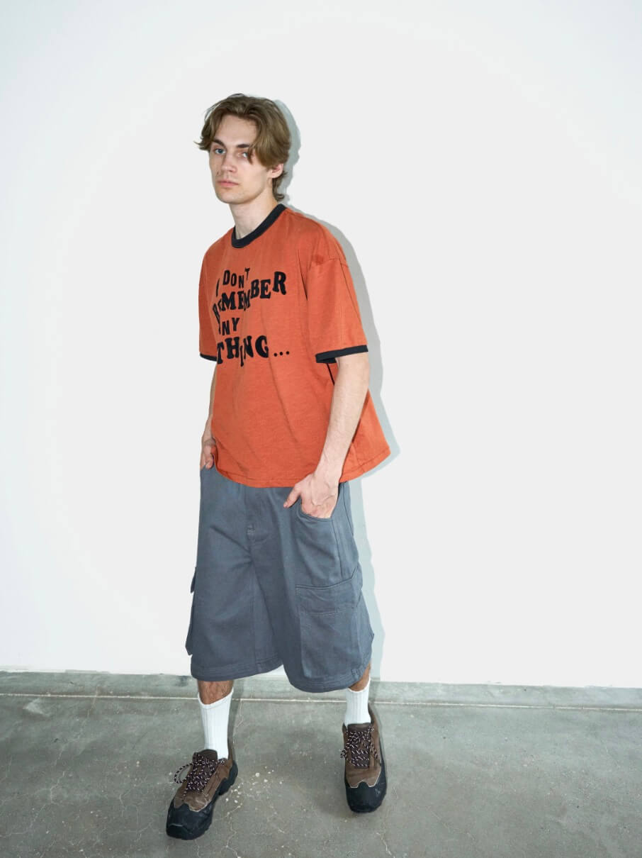 LIBERAFIT Vintage Slogan Print Short Sleeve Ringer Tee