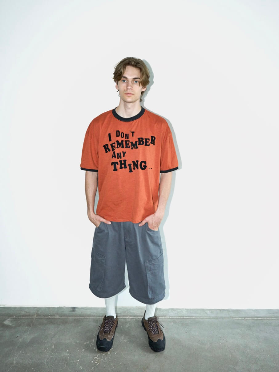 LIBERAFIT Vintage Slogan Print Short Sleeve Ringer Tee