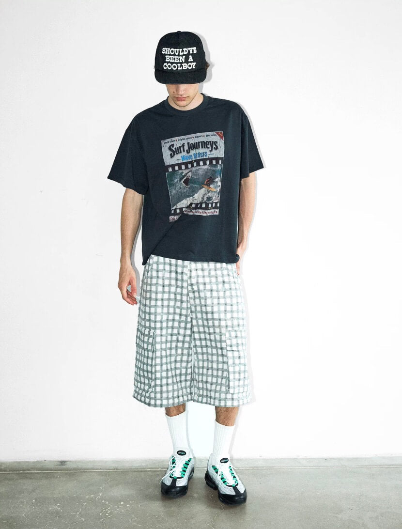 LIBERAFIT Vintage Washed Surfing Print Short Sleeve Tee