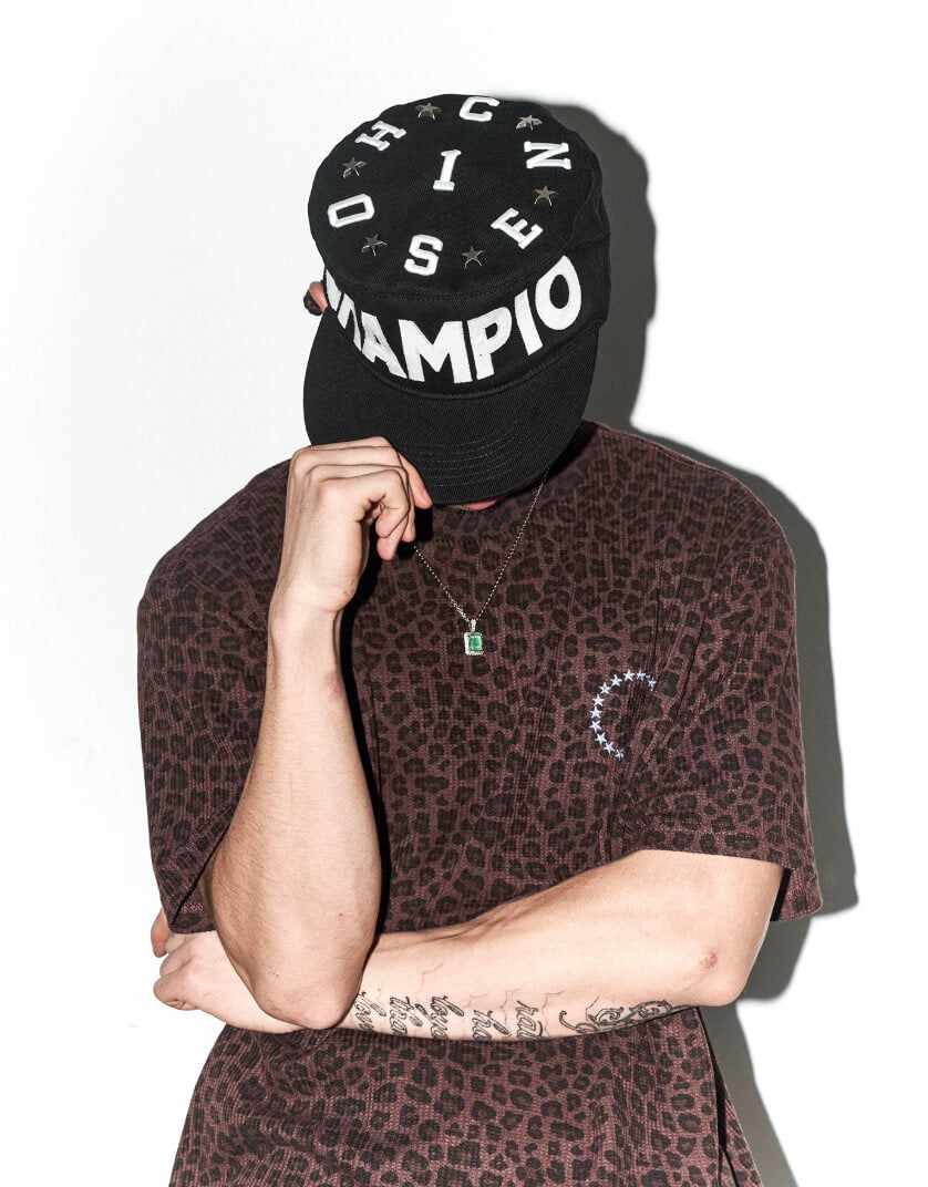 LIBERAFIT Star Studded Patch Embroidered Pillbox Cap