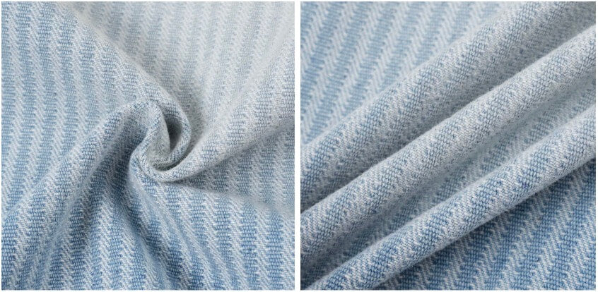 1807 Chain Stitch Embroidered Striped Washed Denim Jacket