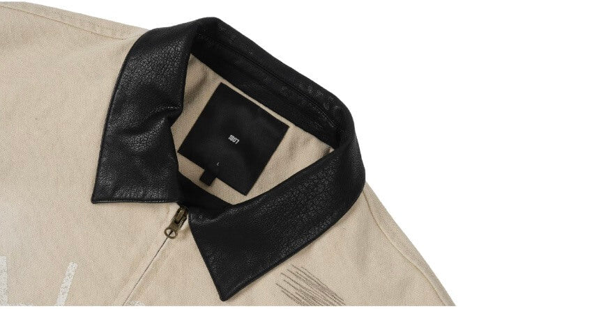 1807 Stitch Embroidered Leather Collar Detroit Jacket